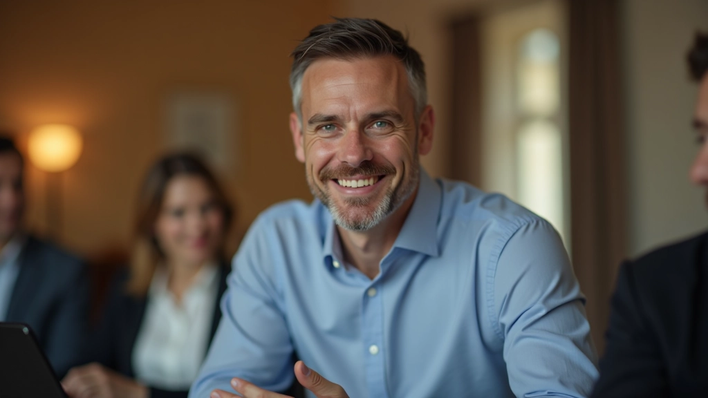 Pessoa com postura aberta e inclinada ligeiramente para a frente, mostrando interesse genuíno numa conversa