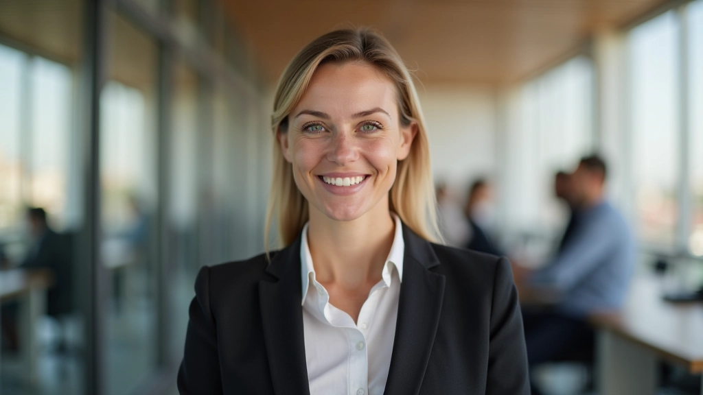 Profissional em ambiente colaborativo conversando com colegas de forma genuína e atenta